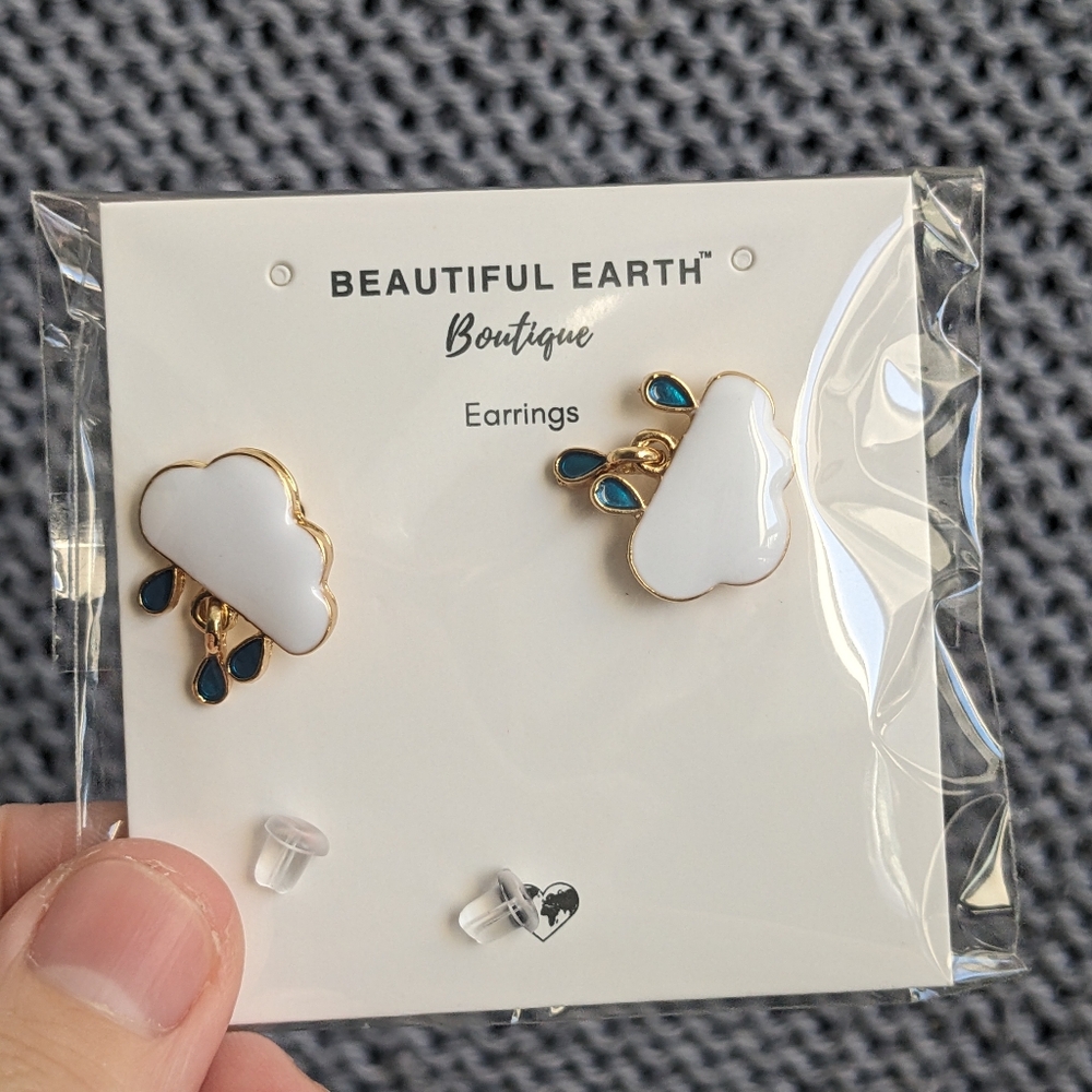 Rain cloud drop earrings